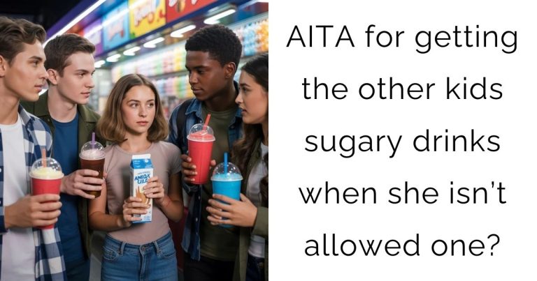 AITA for getting the other kids sugary drinks when she isn’t allowed one?