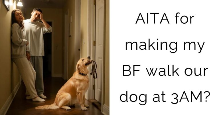 AITA for making my BF walk our dog at 3AM?