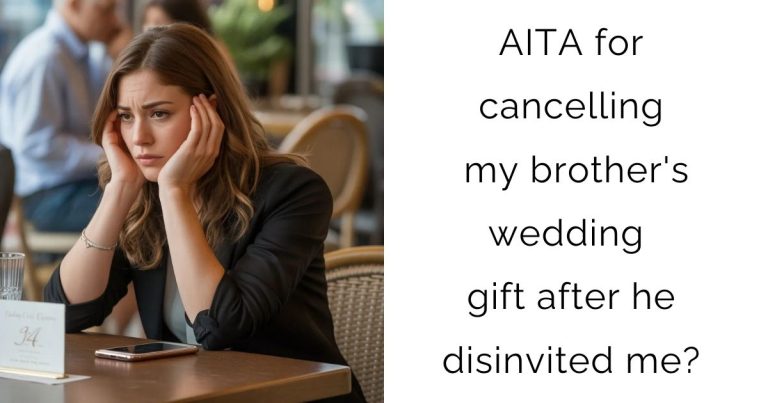 AITA for cancelling my brother’s wedding gift after he disinvited me?