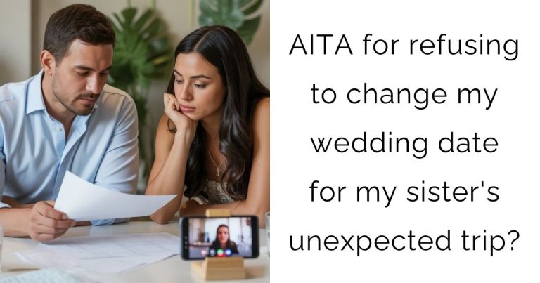 AITA for refusing to change my wedding date for my sister’s unexpected trip?