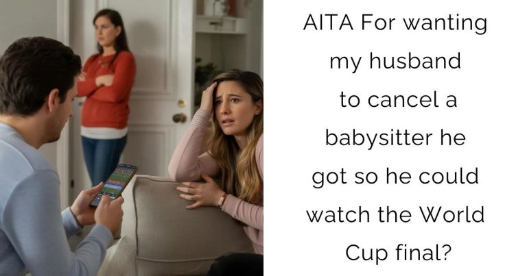 AITA For wanting my husband to cancel a babysitter he got so he could watch the World Cup final?