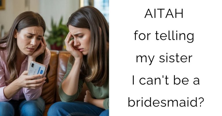 AITAH for telling my sister I can’t be a bridesmaid?