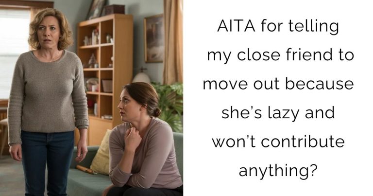 AITA for telling my close friend to move out because she’s lazy and won’t contribute anything?