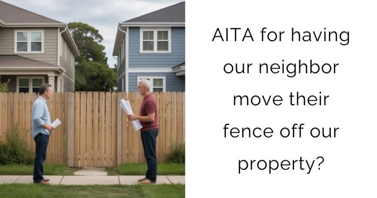 AITA for having our neighbor move their fence off our property?