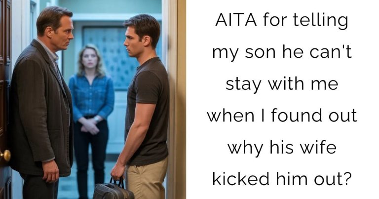 AITA for telling my son he can’t stay with me when I found out why his wife kicked him out?