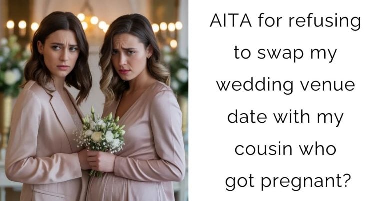 AITA for refusing to swap my wedding venue date with my cousin who got pregnant?