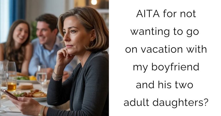 AITA for not wanting to go on vacation with my boyfriend and his two adult daughters?