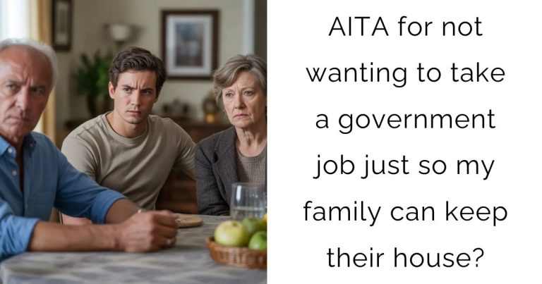 AITA for not wanting to take a government job just so my family can keep their house?