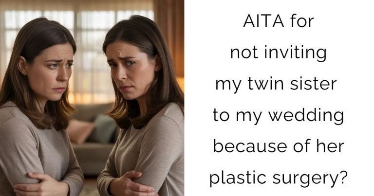 AITA for not inviting my twin sister to my wedding because of her plastic surgery?