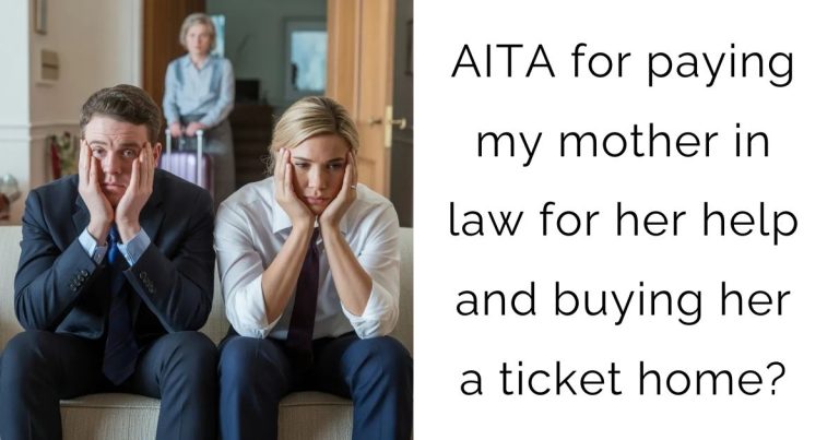 AITA for paying my mother in law for her help and buying her a ticket home?