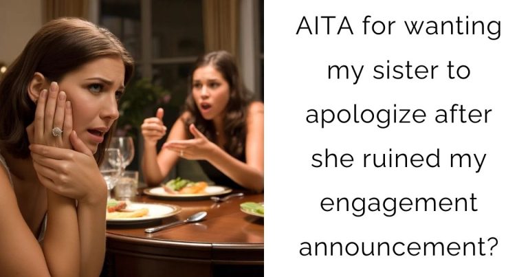 AITA for wanting my sister to apologize after she ruined my engagement announcement?