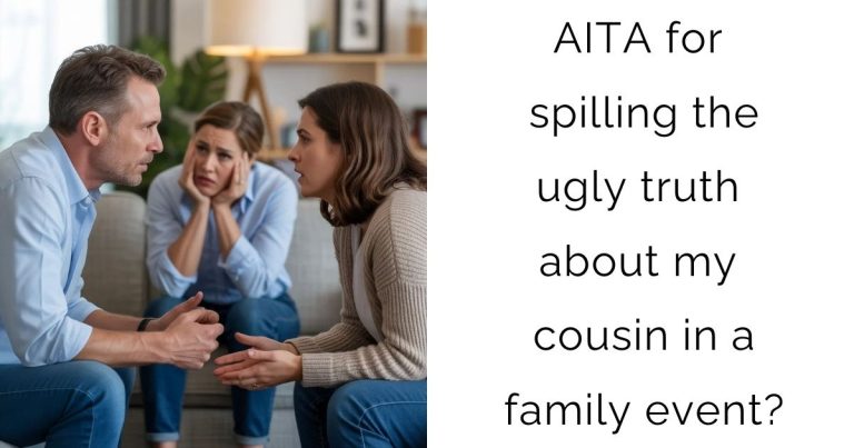 AITA for spilling the ugly truth about my cousin in a family event?
