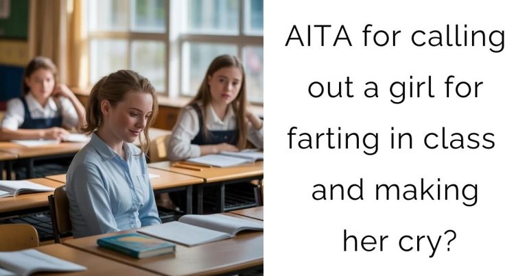 AITA for calling out a girl for farting in class and making her cry?