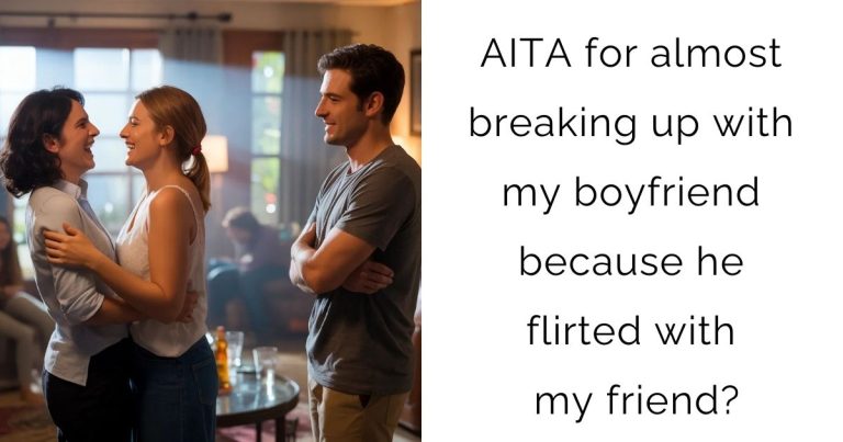 AITA for almost breaking up with my boyfriend because he flirted with my friend?