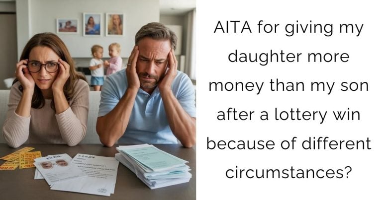 AITA for giving my daughter more money than my son after a lottery win because of different circumstances?