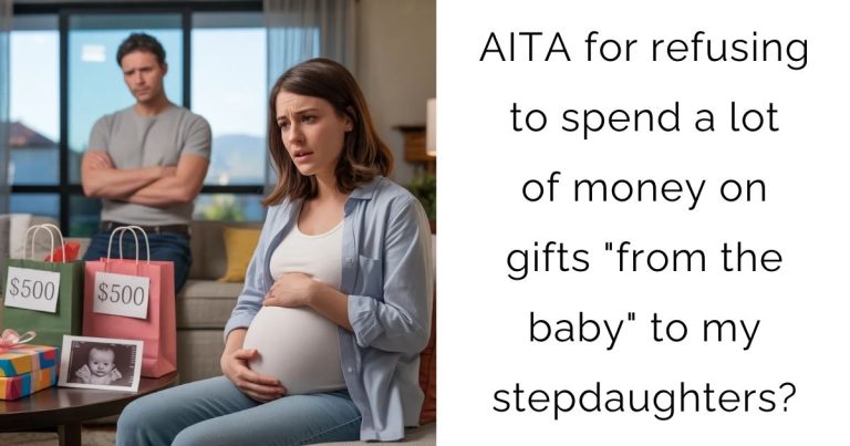 AITA for refusing to spend a lot of money on gifts “from the baby” to my stepdaughters?
