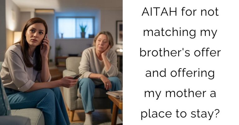 AITAH for not matching my brother’s offer and offering my mother a place to stay?