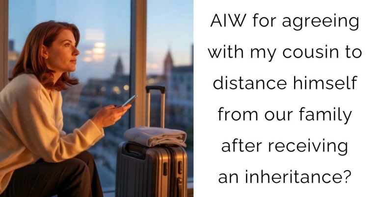 AIW for agreeing with my cousin to distance himself from our family after receiving an inheritance?