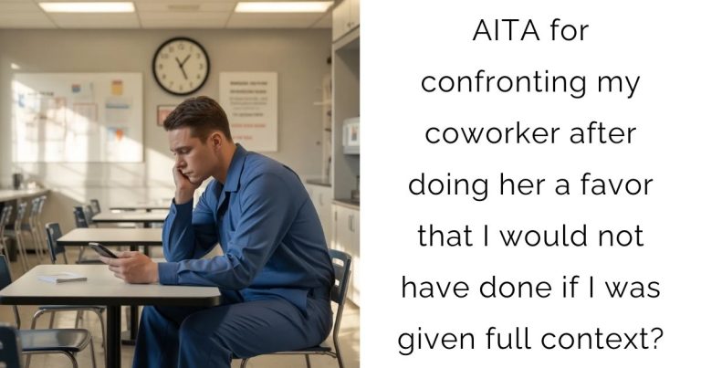 AITA for confronting my coworker after doing her a favor that I would not have done if I was given full context?