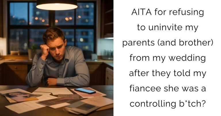 AITA for refusing to uninvite my parents (and brother) from my wedding after they told my fiancee she was a controlling b*tch?