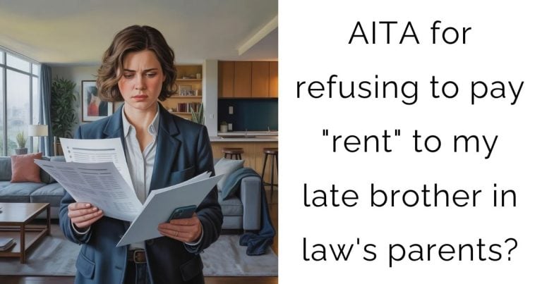 AITA for refusing to pay “rent” to my late brother in law’s parents?