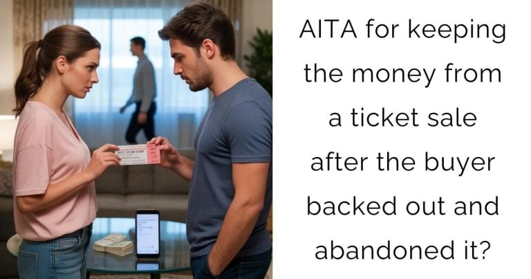 AITA for keeping the money from a ticket sale after the buyer backed out and abandoned it?