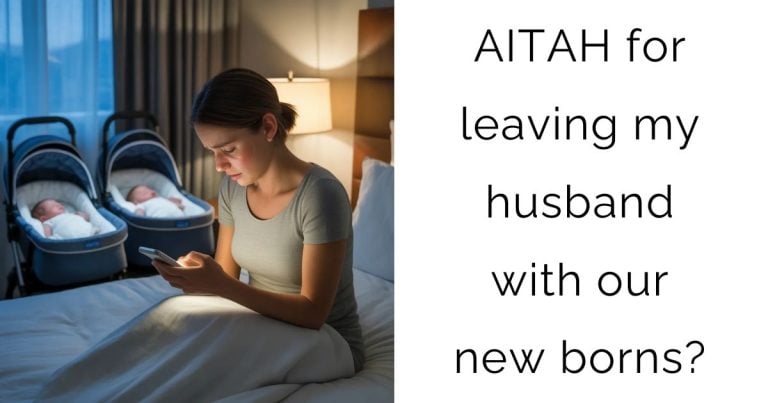 AITAH for leaving my husband with our new borns?