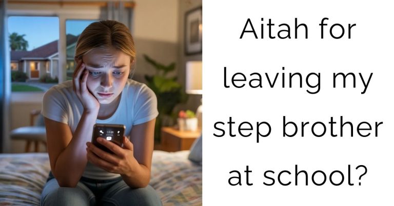Aitah for leaving my step brother at school?
