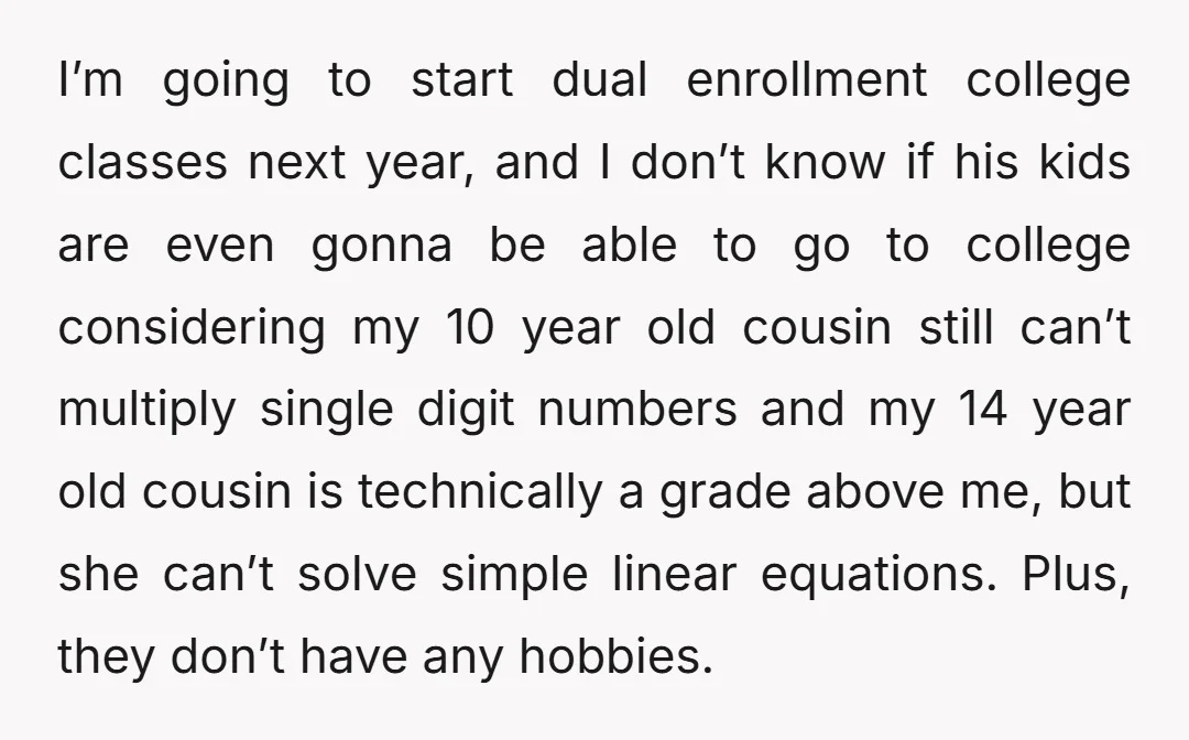 I’m going to start dual enrollment college classes next year, and I don’t know if his kids are even gonna be able to go to college considering my 10 year...