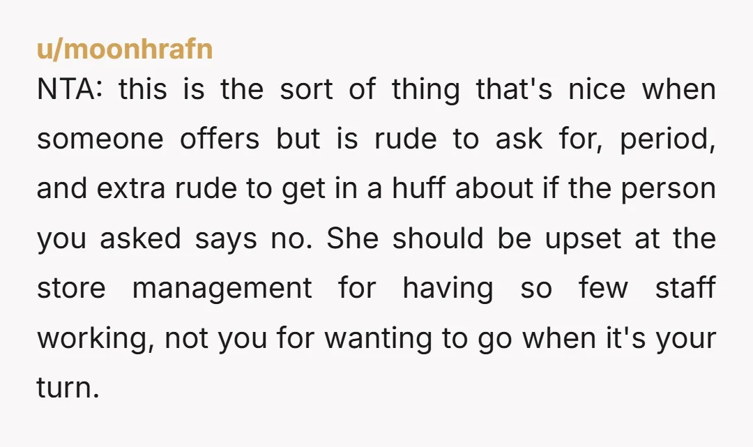 NTA: this is the sort of thing that's nice when someone offers but is rude to ask for, period, and extra rude to get in a huff about if the...