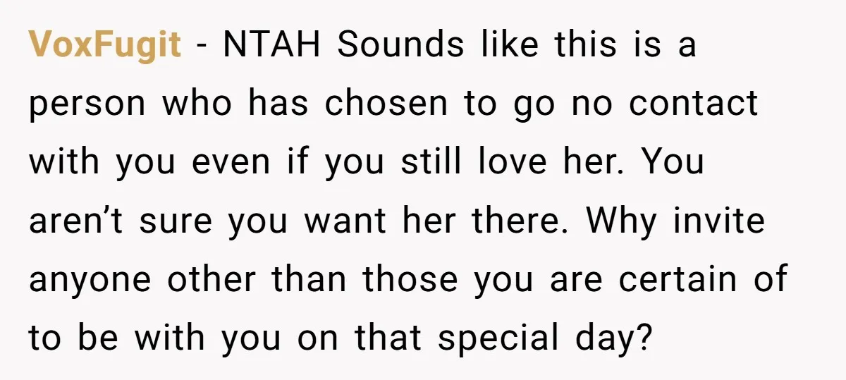 VoxFugit − NTAH Sounds like this is a person who has chosen to go no contact with you even if you still love her. You aren’t sure you want her...