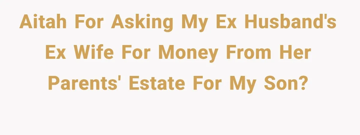 AITAH for asking my ex husband's ex wife for money from her parents' estate for my son?