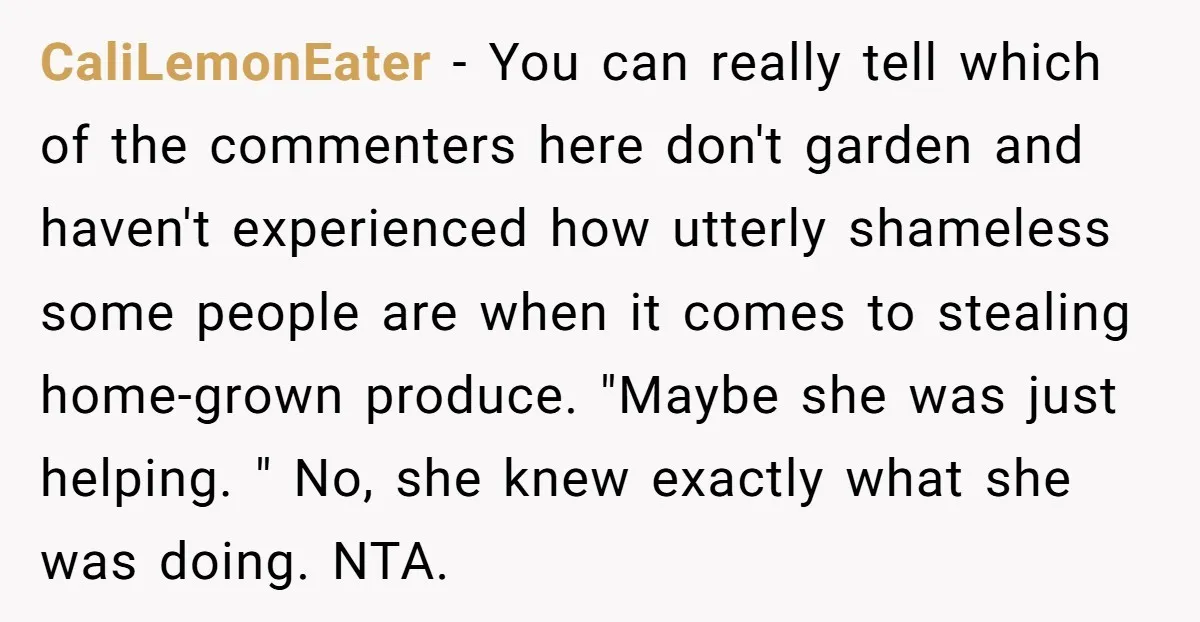 CaliLemonEater − You can really tell which of the commenters here don't garden and haven't experienced how utterly shameless some people are when it comes to stealing home-grown produce. "Maybe...