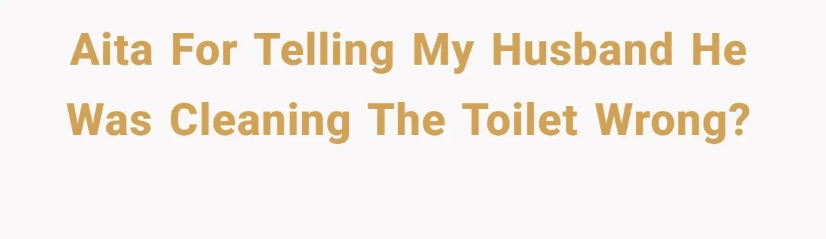 AITA for telling my husband he was cleaning the toilet wrong?