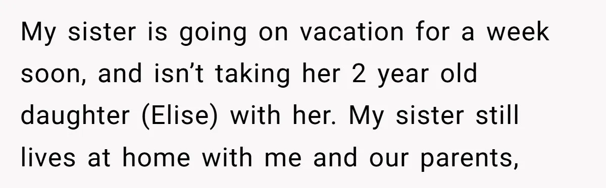 My sister is going on vacation for a week soon, and isn’t taking her 2 year old daughter (Elise) with her. My sister still lives at home with me and...