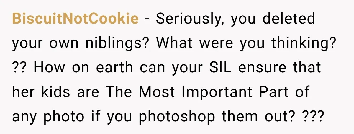 BiscuitNotCookie − Seriously, you deleted your own niblings? What were you thinking? ?? How on earth can your SIL ensure that her kids are The Most Important Part of any...