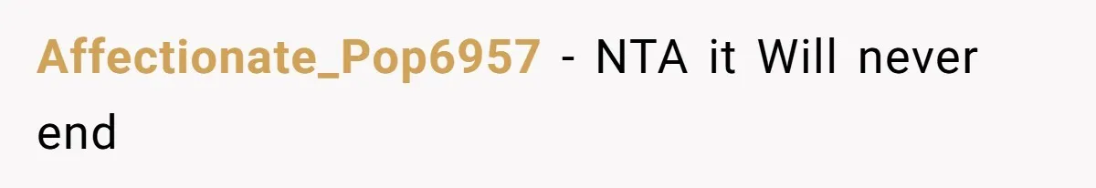 Affectionate_Pop6957 − NTA it Will never end