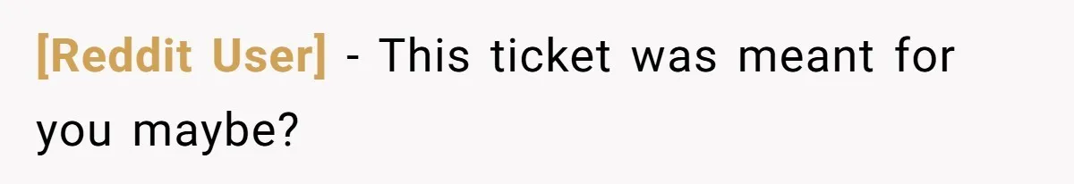 [Reddit User] − This ticket was meant for you maybe?