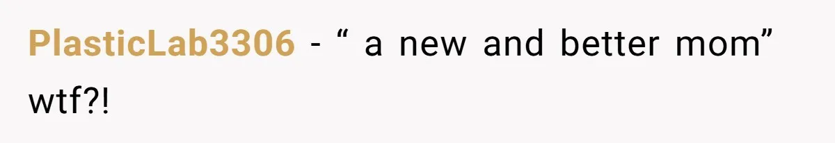 PlasticLab3306 − “ a new and better mom” wtf?!
