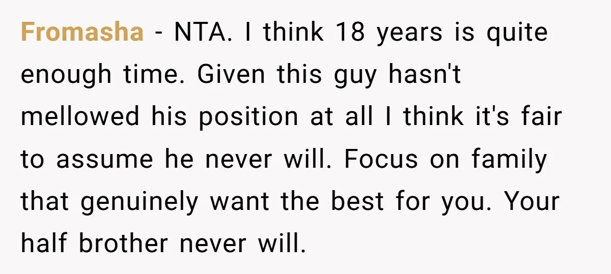Fromasha − NTA. I think 18 years is quite enough time. Given this guy hasn't mellowed his position at all I think it's fair to assume he never will. Focus...