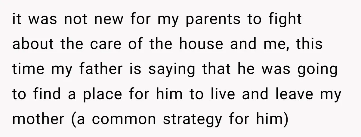 it was not new for my parents to fight about the care of the house and me, this time my father is saying that he was going to find a...
