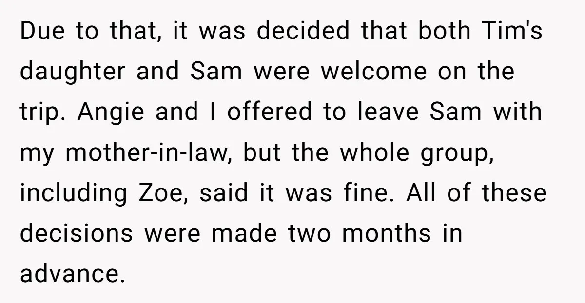 Due to that, it was decided that both Tim's daughter and Sam were welcome on the trip. Angie and I offered to leave Sam with my mother-in-law, but the whole...