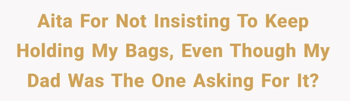 AITA for not insisting to keep holding my bags, even though my dad was the one asking for it?
