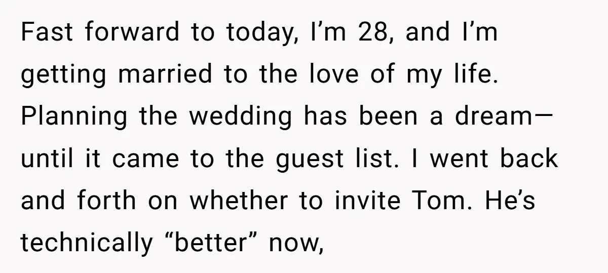 Fast forward to today, I’m 28, and I’m getting married to the love of my life. Planning the wedding has been a dream—until it came to the guest list. I...