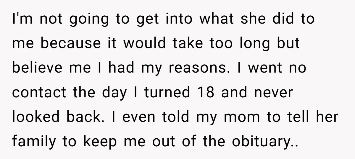 I'm not going to get into what she did to me because it would take too long but believe me I had my reasons. I went no contact the day...