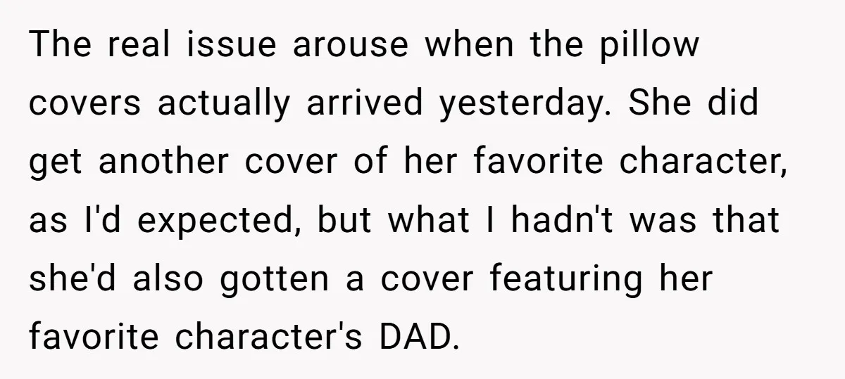 The real issue arouse when the pillow covers actually arrived yesterday. She did get another cover of her favorite character, as I'd expected, but what I hadn't was that she'd...