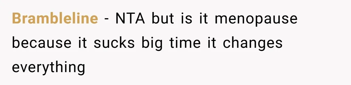 Brambleline − NTA but is it menopause because it sucks big time it changes everything