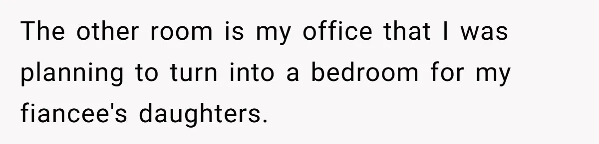 The other room is my office that I was planning to turn into a bedroom for my fiancee's daughters.