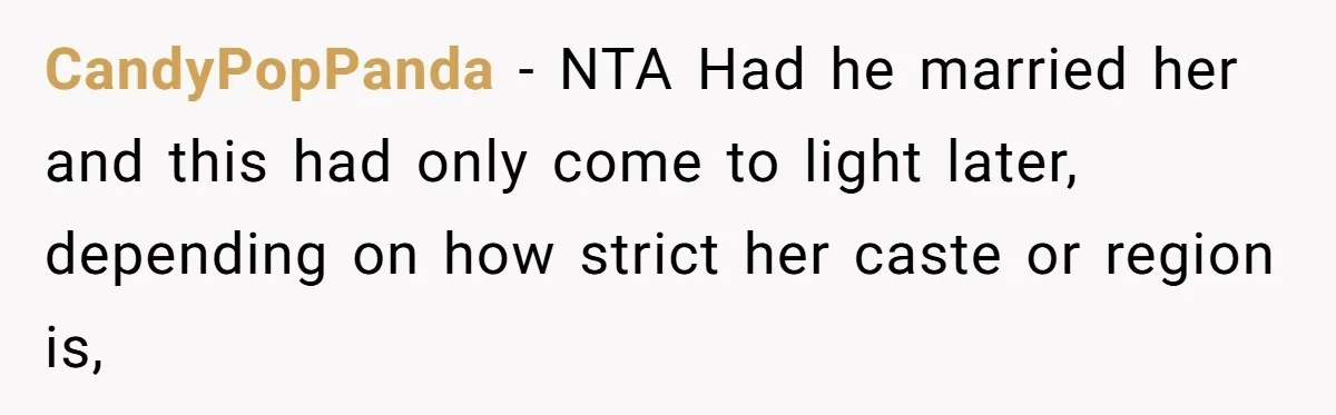 CandyPopPanda − NTA Had he married her and this had only come to light later, depending on how strict her caste or region is,