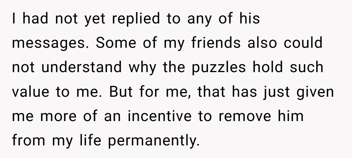 I had not yet replied to any of his messages. Some of my friends also could not understand why the puzzles hold such value to me. But for me, that...
